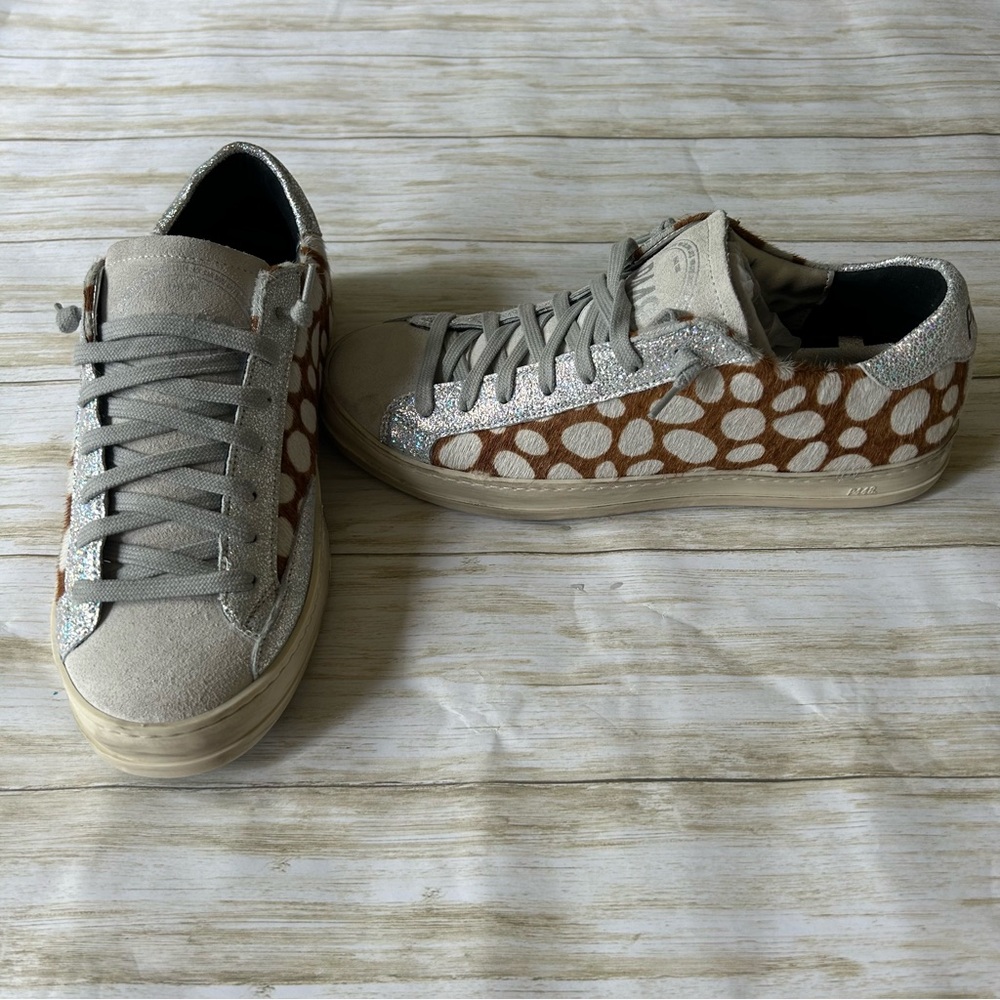 NWOB P448 Women's John Spotted Calf Skin Sparkle Sneakers Size 40 (Women’s 9.5)